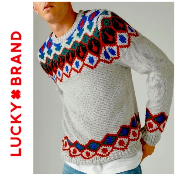 Lucky Brand Other - Lucky Brand Men’s Fairisle Crew-Neck Sweater - Multicolored Size XL